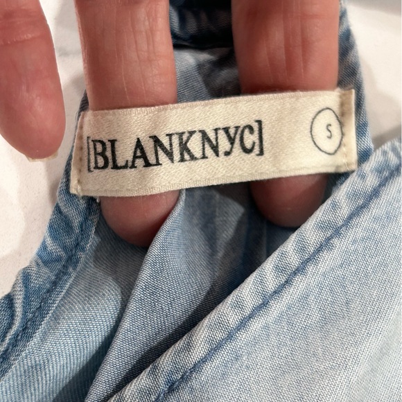 Blank NYC Drape Front Chambray Top - Picture 9 of 11